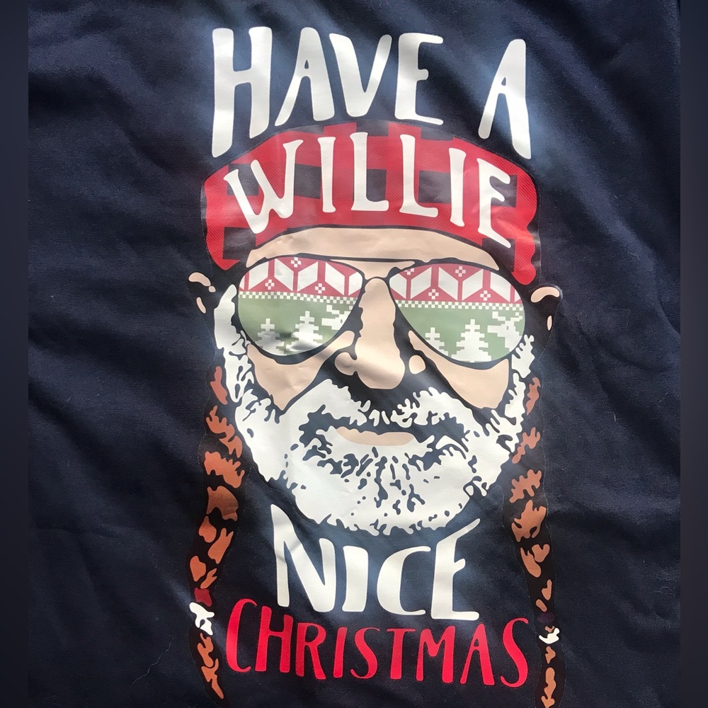 Have a Willie Nice Christmas Graphic Navy Women's Tee - Picture 1 of 3